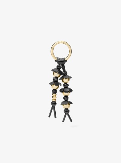 Embellished Floral Bag Charm in BLACK | Michael Kors