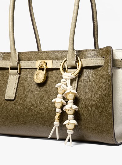 Embellished Floral Bag Charm in EGGSHELL | Michael Kors