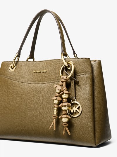 Embellished Floral Bag Charm in KHAKI | Michael Kors