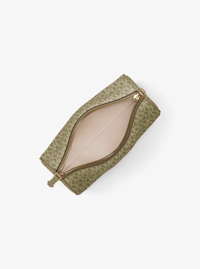 Izzy Small Signature Logo Barrel Pochette in LODEN | Michael Kors
