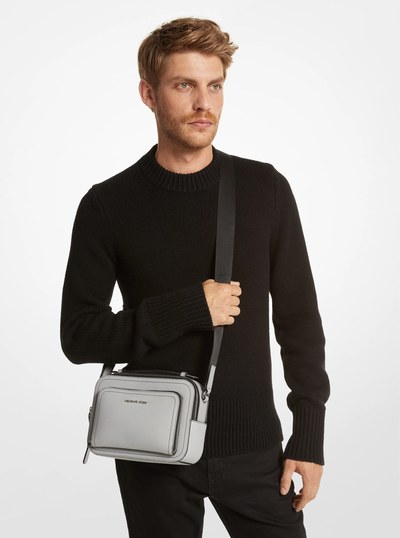 Hudson Pebbled Leather Crossbody Bag in DOVE | Michael Kors