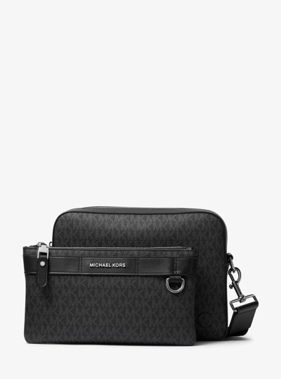 Hudson 2-in-1 Logo Crossbody Bag in BLACK | Michael Kors