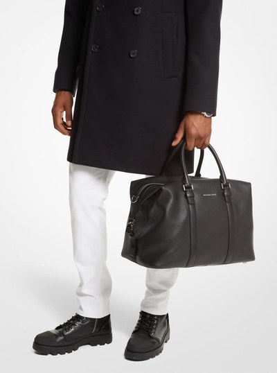 Hudson Medium Pebbled Leather Duffel Bag