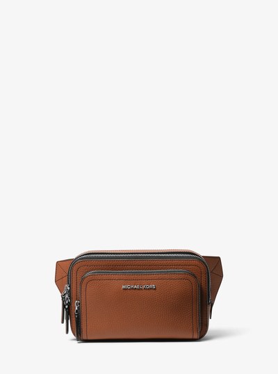 Hudson Small Pebbled Leather Sling Pack in LUGGAGE | Michael Kors