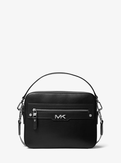 Varick Leather Camera Bag in BLACK | Michael Kors