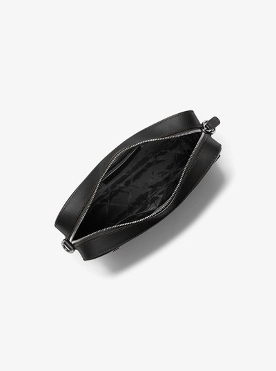 Varick Leather Camera Bag in BLACK | Michael Kors