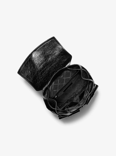 Darrington Large Crackled Leather Backpack in BLACK | Michael Kors