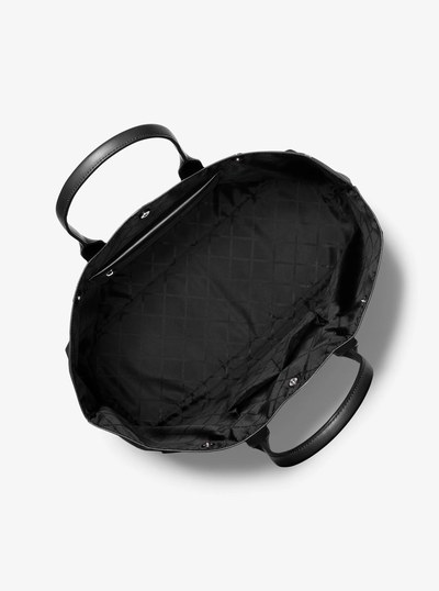 Hudson Oversized Leather Tote Bag in BLACK | Michael Kors