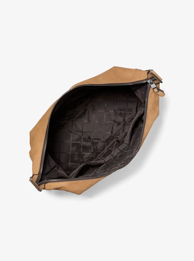 Hudson Nubuck Hobo Bag in HUSK | Michael Kors