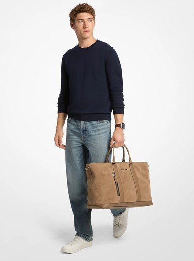 Hudson Suede Tote Bag in HUSK | Michael Kors