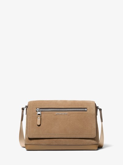Hudson Small Suede Messenger Bag in HUSK | Michael Kors