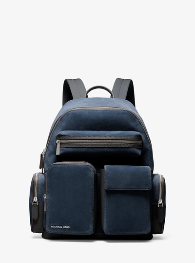 Dakota Medium Suede Cargo Backpack in LIGHT MIDNIGHT | Michael Kors