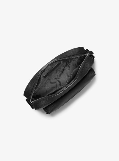 Hudson Textured and Signature Logo Camera Crossbody Bag in BLACK | Michael Kors