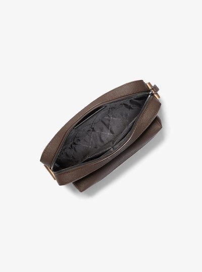 Hudson Textured and Signature Logo Camera Crossbody Bag in HUSK | Michael Kors