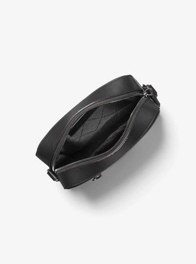 Hudson Pebbled Leather Flight Bag in BLACK | Michael Kors