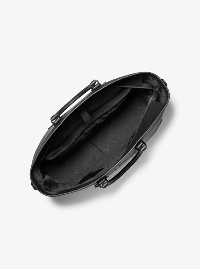 Hudson Pebbled Leather Tote Bag in BLACK | Michael Kors