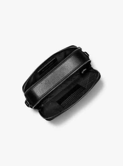 Hudson Grommeted Leather Crossbody Bag in BLACK | Michael Kors
