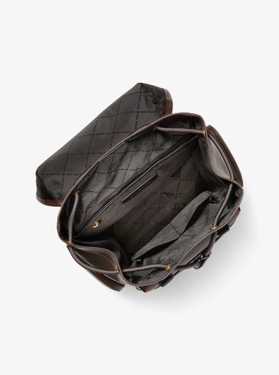 Hudson Burnished Leather Backpack in CHOCOLATE | Michael Kors