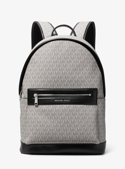 Jet Set Signature Logo Backpack in NICKEL | Michael Kors