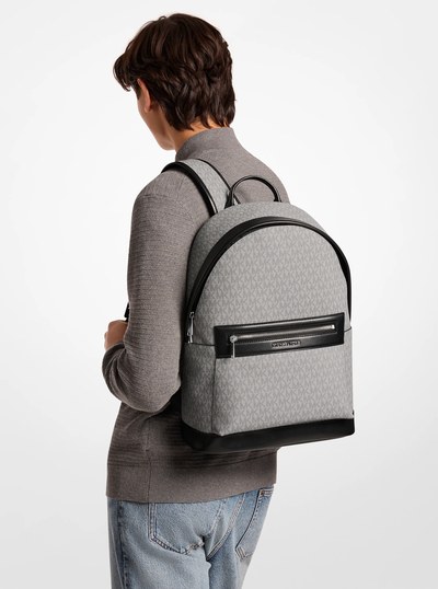 Jet Set Signature Logo Backpack in NICKEL | Michael Kors