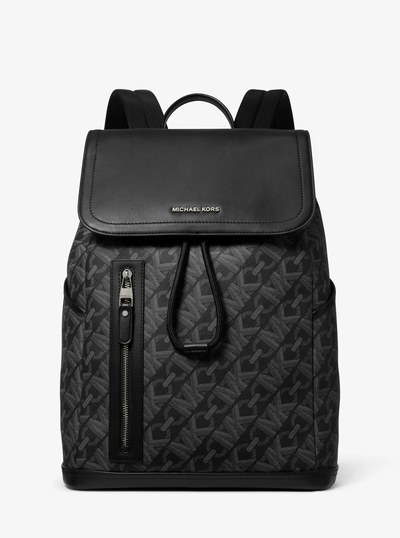 Hudson Empire Signature Logo Backpack in BLACK | Michael Kors