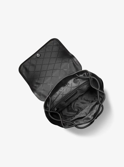 Hudson Pebbled Leather Utility Backpack in BLACK | Michael Kors