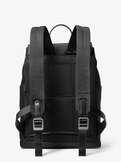 Hudson Pebbled Leather Utility Backpack in BLACK | Michael Kors