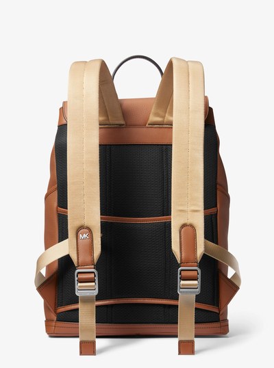 Hudson Pebbled Leather Utility Backpack in LUGGAGE | Michael Kors