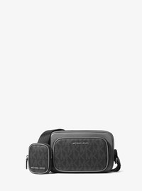 Hudson Signature Logo and Leather Camera Bag with Pouch