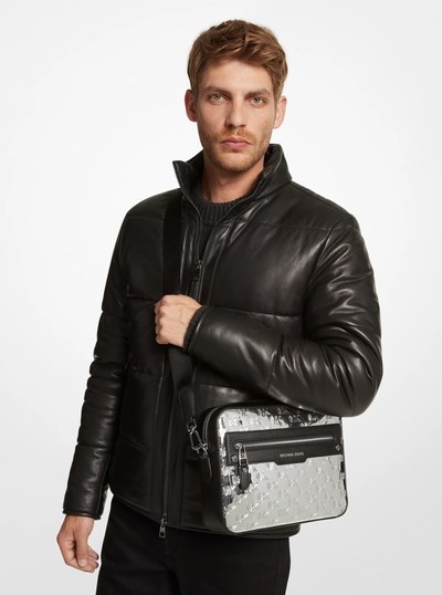 Hudson Logo Embossed Metallic Camera Bag