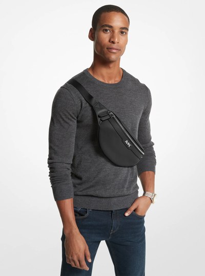 Varick Small Leather Belt Bag in BLACK | Michael Kors