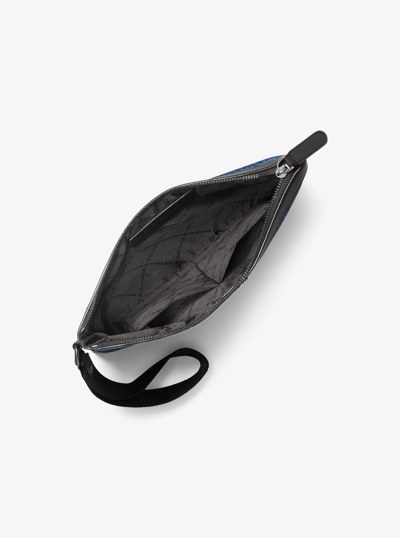 Brooklyn Printed Signature Logo Travel Pouch in RIVER BLUE | Michael Kors