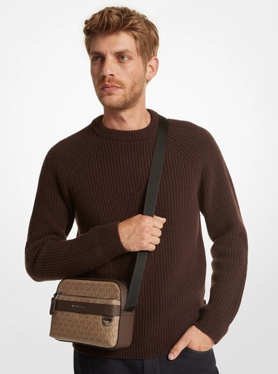 Hudson Logo Utility Crossbody Bag in HUSK | Michael Kors