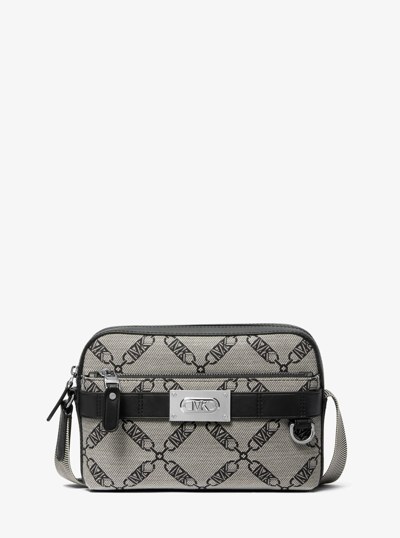 Hudson Empire Logo Jacquard Utility Crossbody Bag in BLACK | Michael Kors