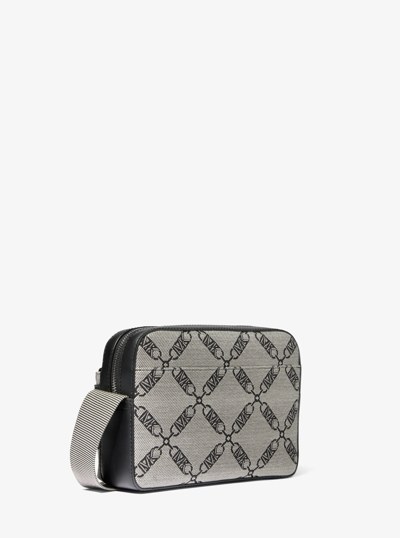 Hudson Empire Logo Jacquard Utility Crossbody Bag in BLACK | Michael Kors