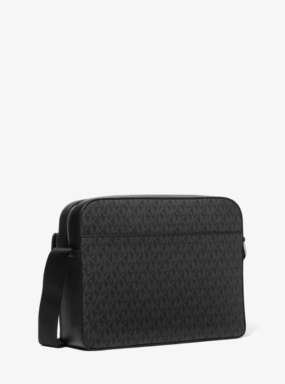 Hudson Signature Logo and Leather Camera Bag in BLACK | Michael Kors