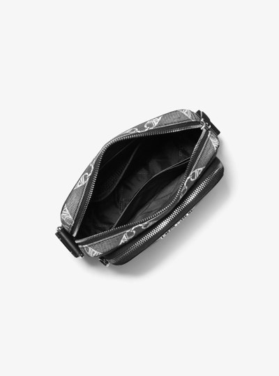Hudson Empire Logo Jacquard Camera Bag in BLACK | Michael Kors