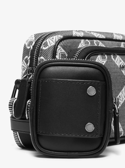 Hudson Empire Logo Jacquard Camera Bag in BLACK | Michael Kors