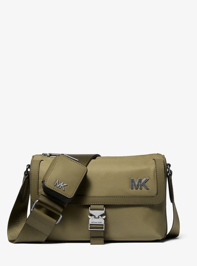 Eli Nylon Messenger Bag with Zip Pouch in SAFARI GREEN | Michael Kors