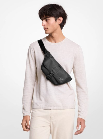 Eli Nylon Aviator Sling Pack in BLACK | Michael Kors