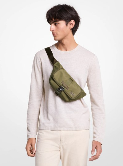 Eli Nylon Aviator Sling Pack in SAFARI GREEN | Michael Kors