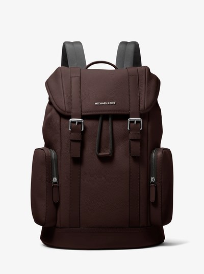 Hudson Pebbled Leather Backpack in CHOCOLATE | Michael Kors