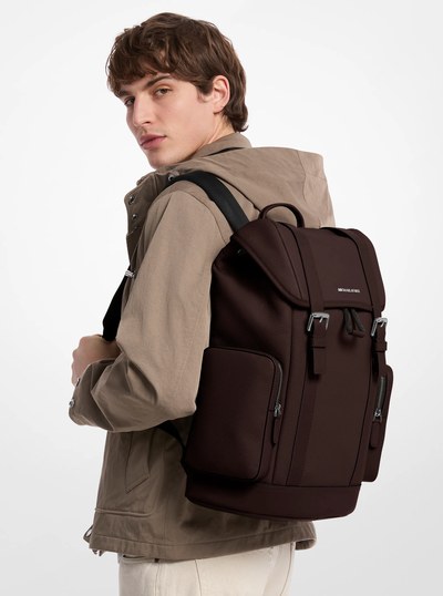 Hudson Pebbled Leather Backpack in CHOCOLATE | Michael Kors