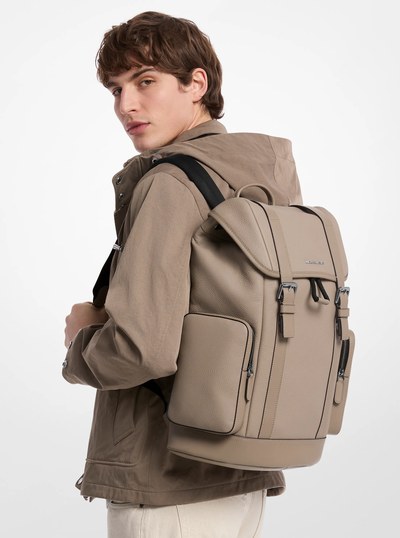 Hudson Pebbled Leather Backpack in BIRCH | Michael Kors