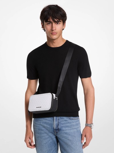 Hudson Signature Logo Crossbody Bag in BRIGHT WHT | Michael Kors