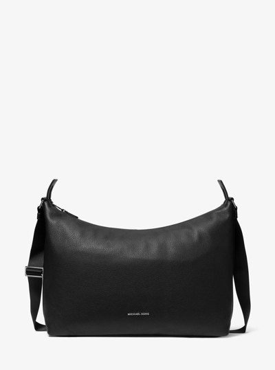 Hudson Pebbled Leather Hobo Bag in BLACK | Michael Kors