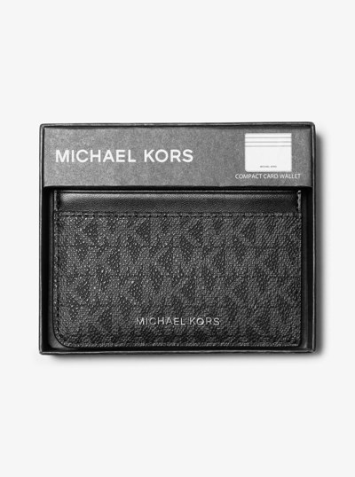 Hudson Signature Logo Card Case in BLACK | Michael Kors