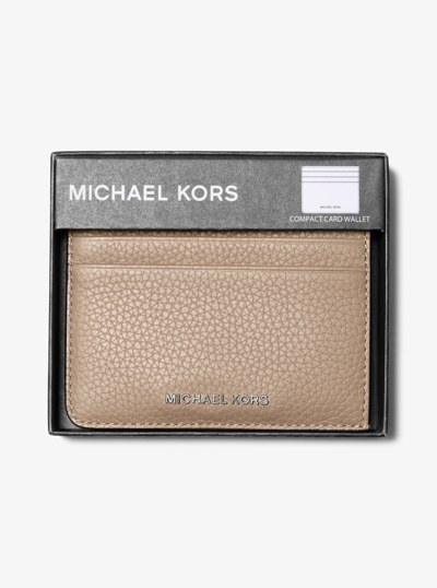 Hudson Pebbled Leather Card Case in BIRCH | Michael Kors