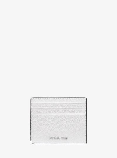 Hudson Pebbled Leather Card Case in BRIGHT WHT | Michael Kors