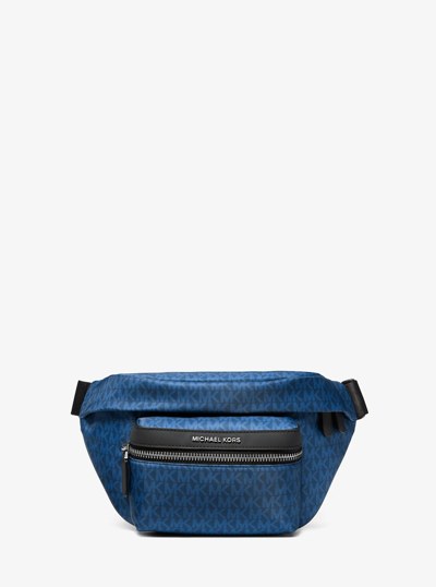 Signature Logo Print Woven Belt Bag in RIVER BLUE | Michael Kors